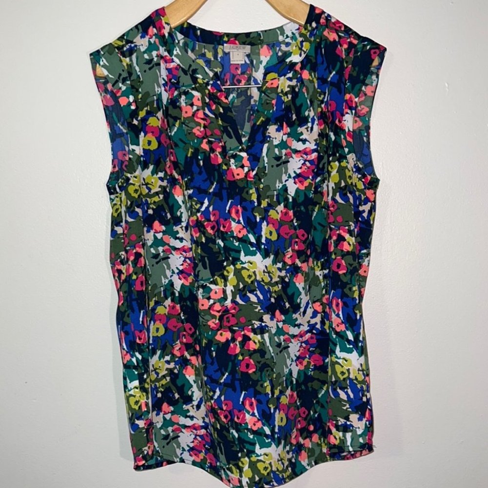 J. Crew Sleeveless Floral Top